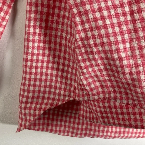 Club Monaco Gingham Check Shirt Pink Slim Fit Men Size L - Picture 14 of 16